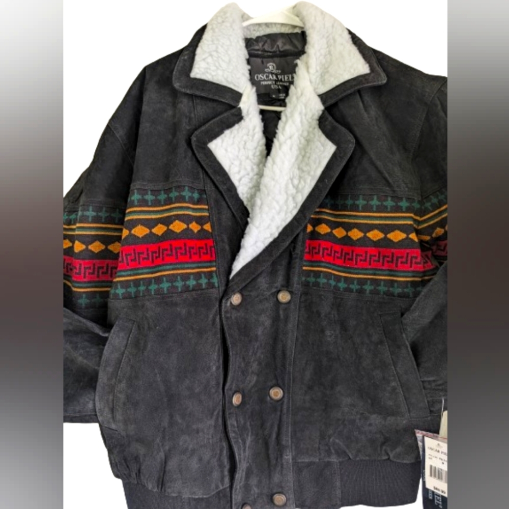 NWT Men's Leather Bomber Jacket Genuine Leather Size L